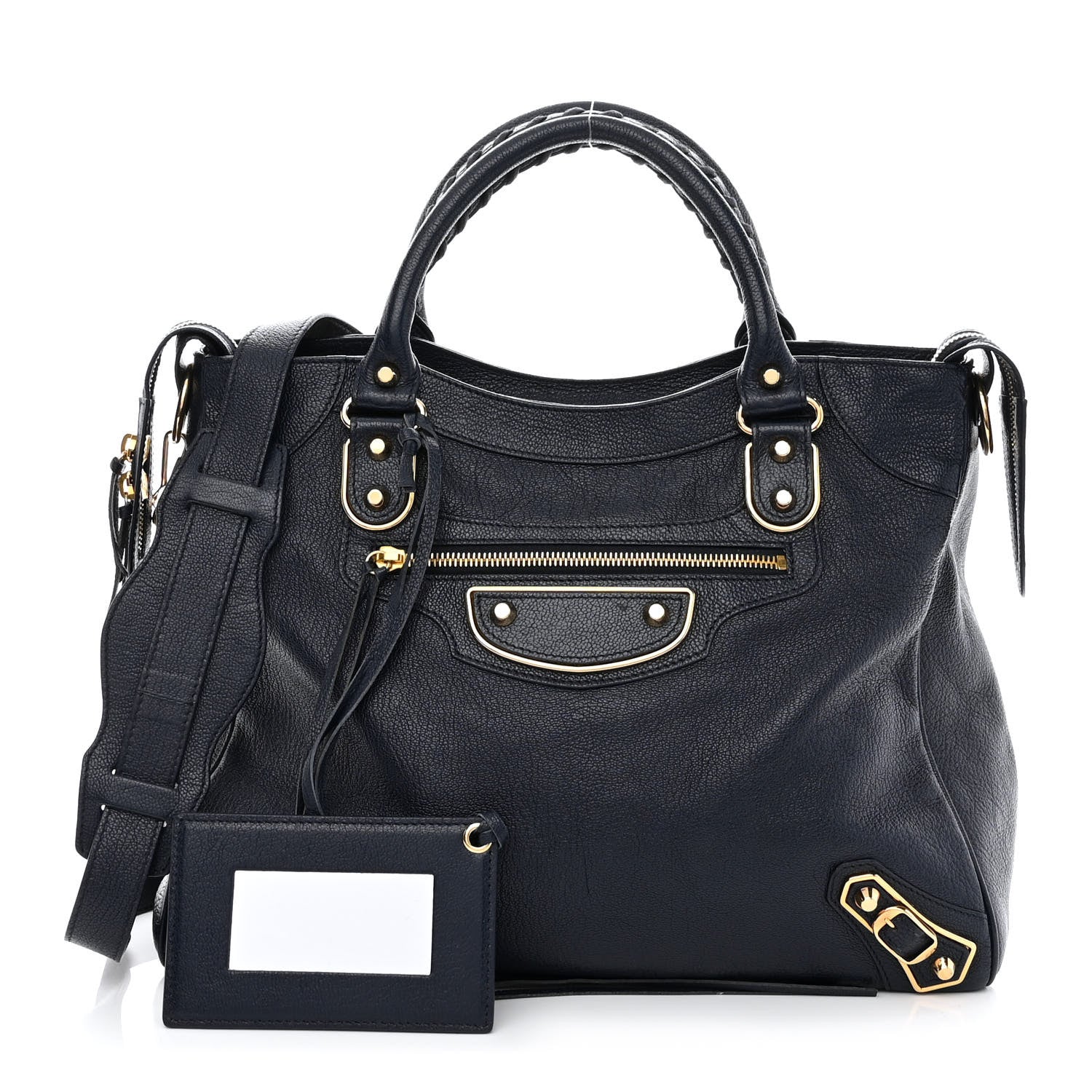 Balenciaga Chevre Gold Metallic Edge Hardware Velo Bleu Nuit Dark Sea 1 of 9