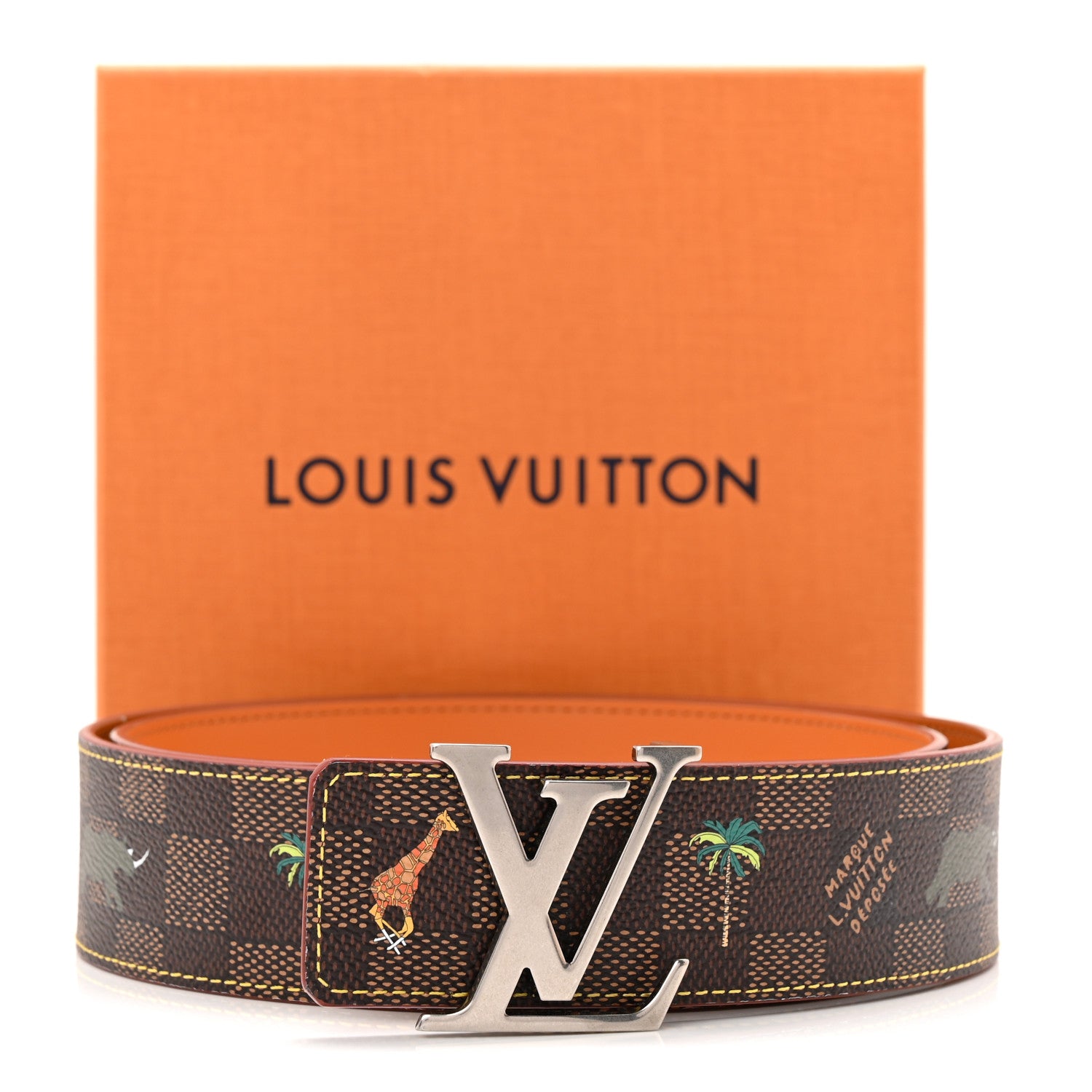 ルイヴィトン　オレンジ ベルト LVロゴ Louis Vuitton LV x The Darjeling Limited Monogram 40mm LV