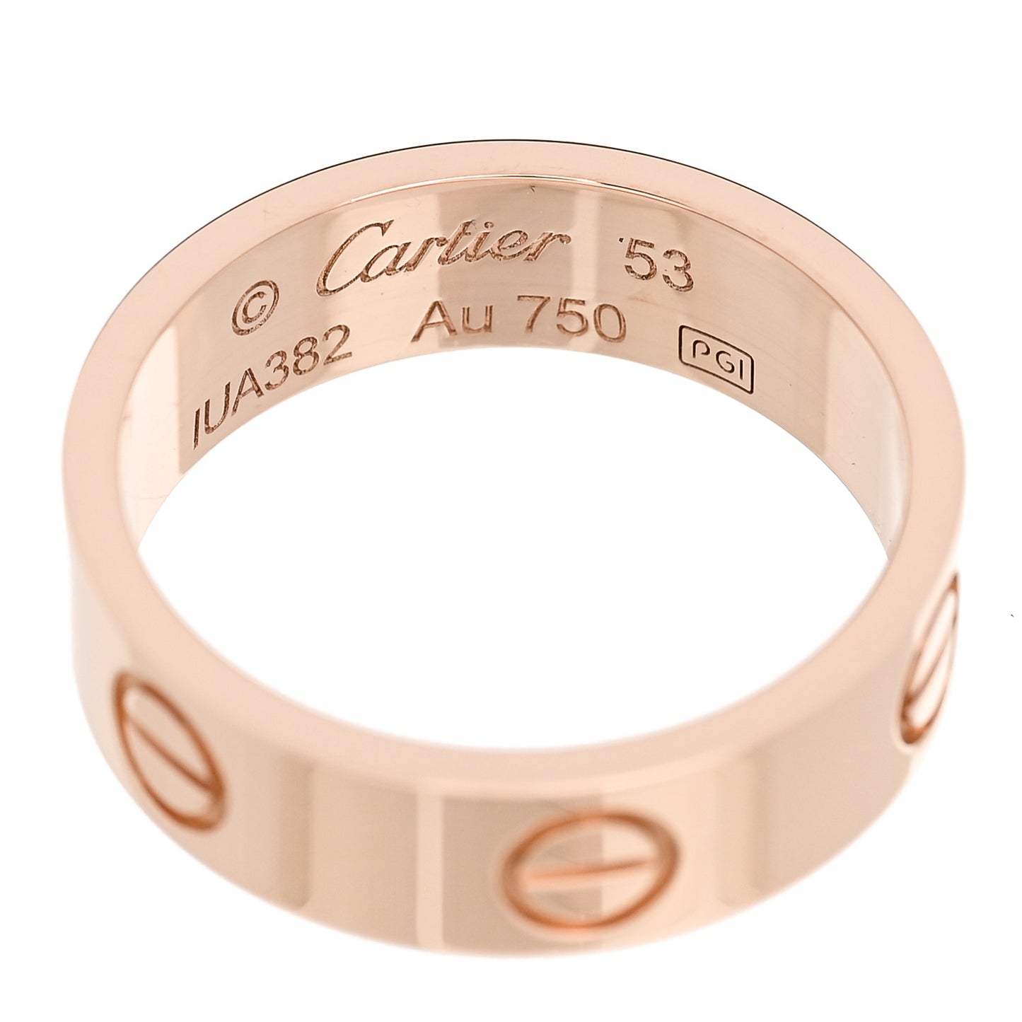18K Pink Gold 5.5mm LOVE Ring 53 6.5
