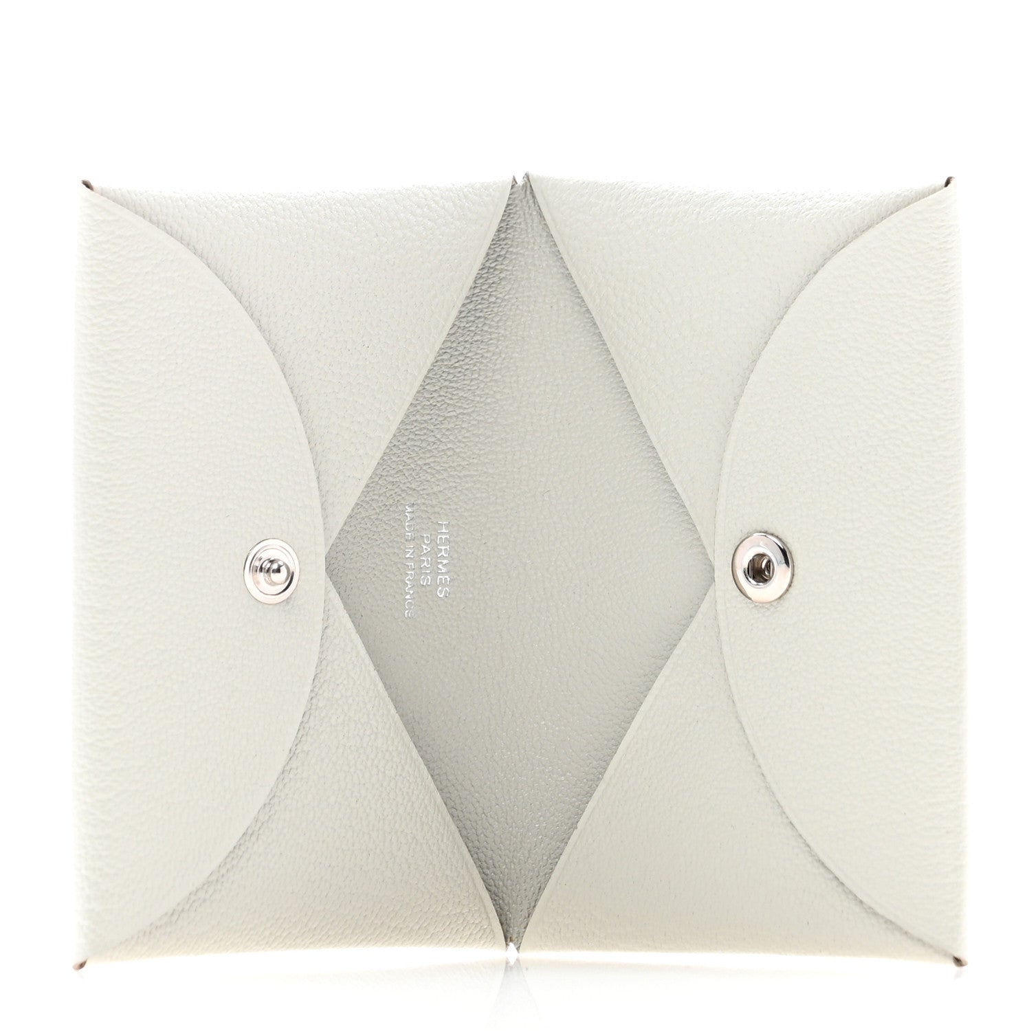 Hermes Chevre Mysore Calvi Card Case Gris Perle 5 of 8