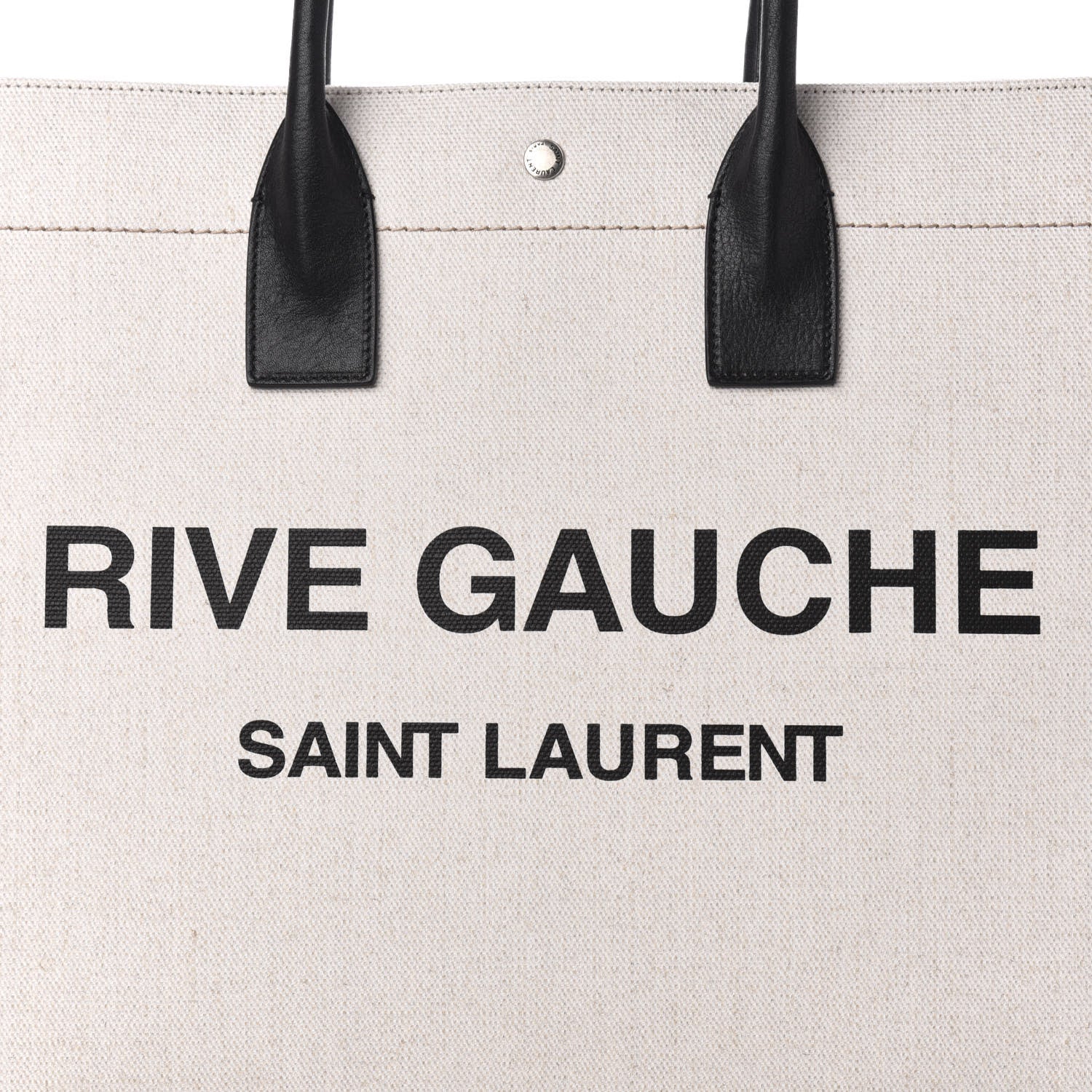 Saint Laurent Linen Calfskin Rive Gauche Tote Optic White 9 of 9