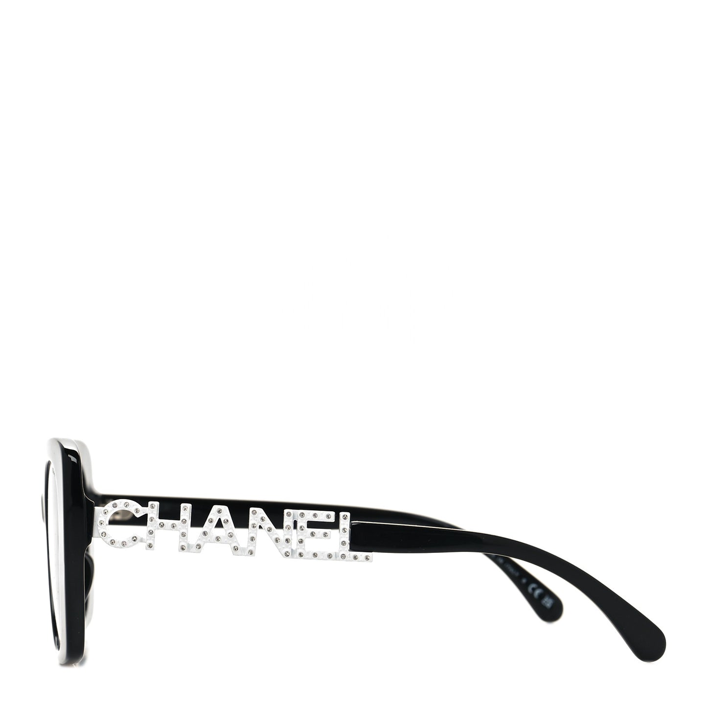 Acetate Strass Square Sunglasses 5422-B-A Black White
