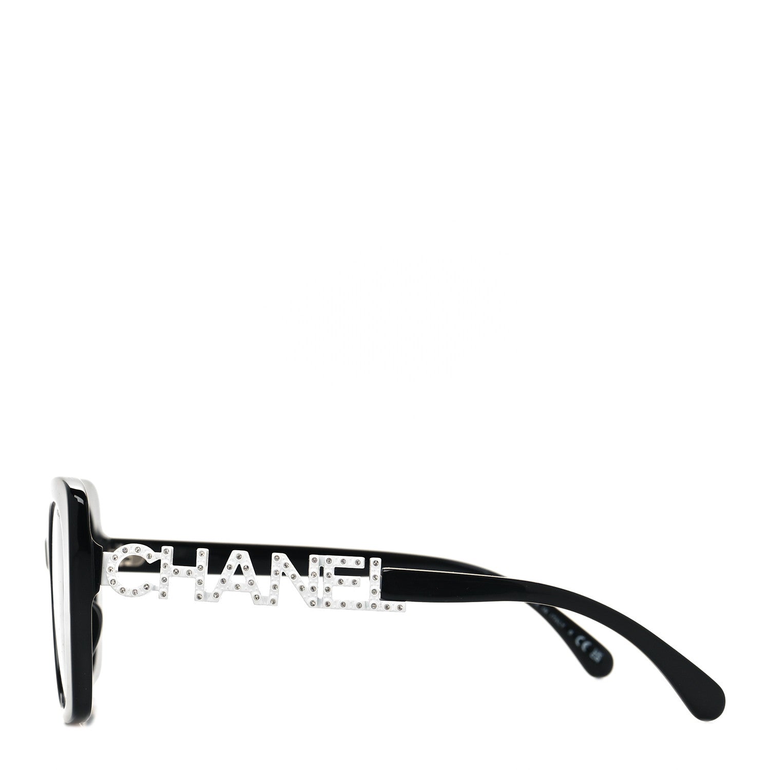 Chanel Acetate Strass Square Sunglasses 5422-B-A Black White 3 of 8
