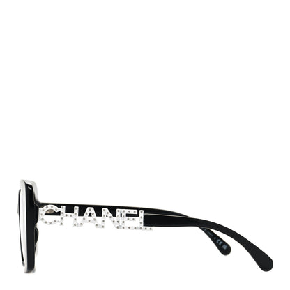 Chanel Acetate Strass Square Sunglasses 5422-B-A Black White 3 of 8