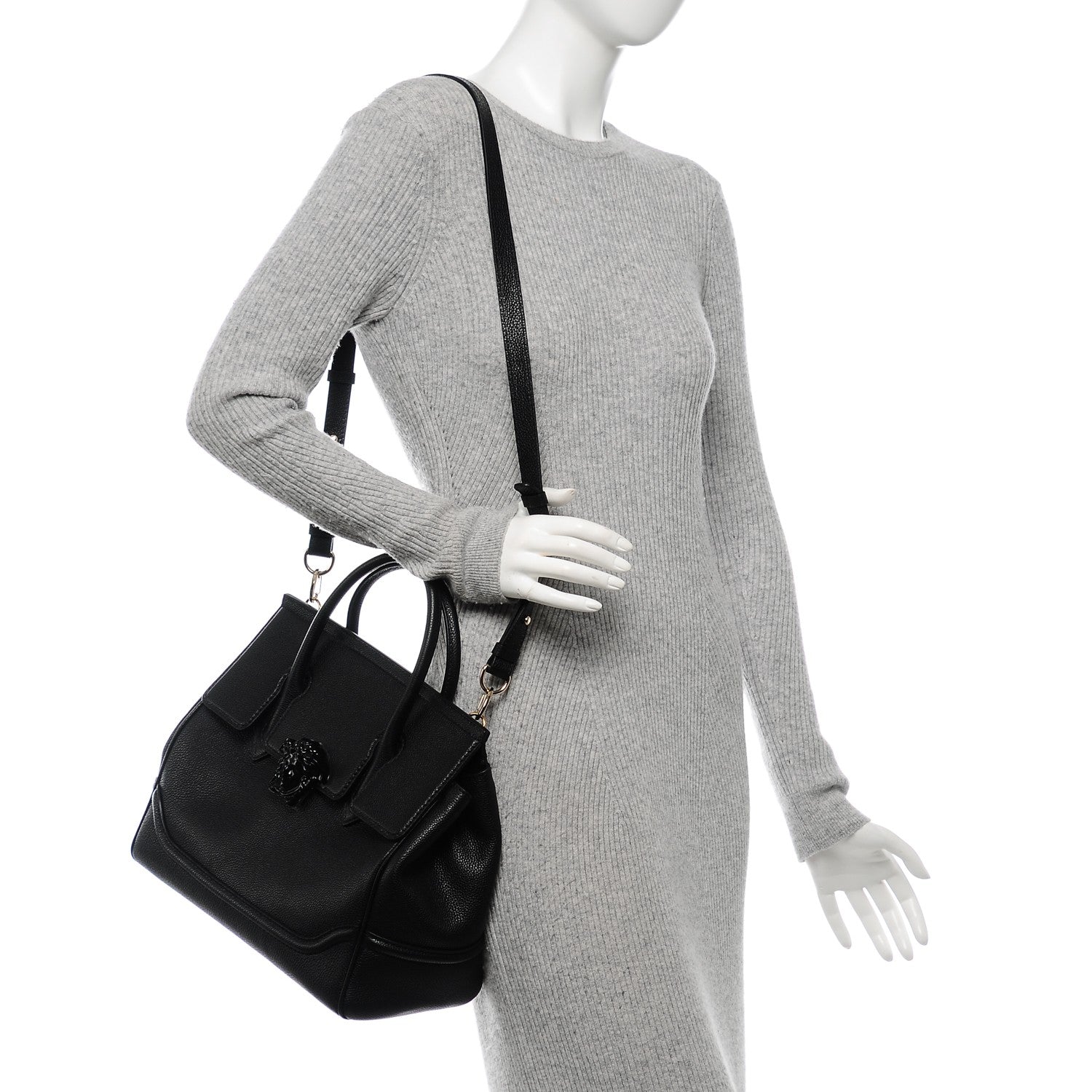 Versace Calfskin Large Palazzo Empire Bag Black 3 of 9