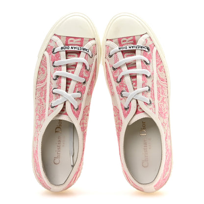 Christian Dior Canvas Toile De Jouy Embroidered Womens Walk'N'Dior Low Top Sneakers 37 Off-White Pink 2 of 9