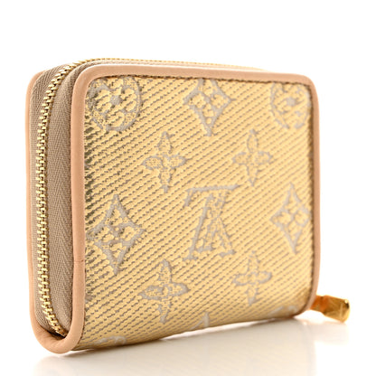 Louis Vuitton Lurex Jacquard Monogram Zippy Coin Purse Beige 3 of 7