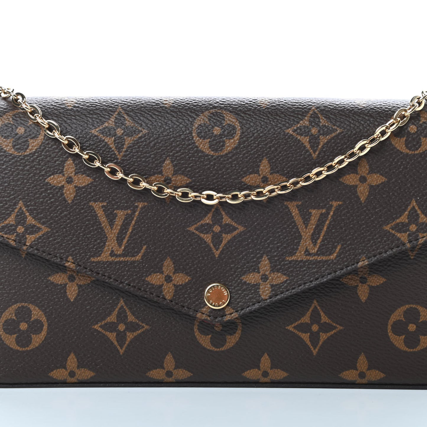 Monogram Pochette Felicie Chain Wallet Fuchsia