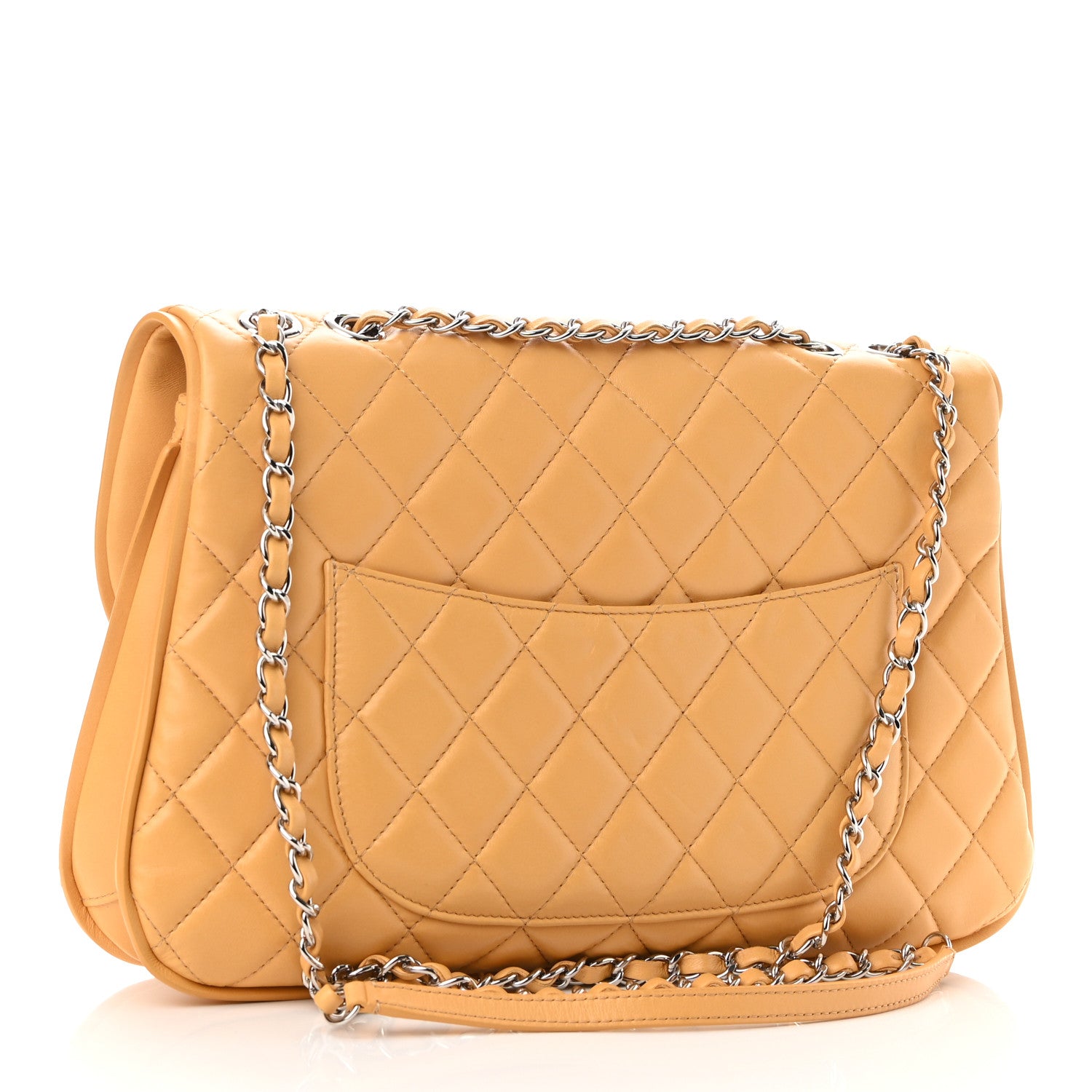 Chanel Lambskin Quilted Pagode Piping Flap Dark Yellow 2 of 11