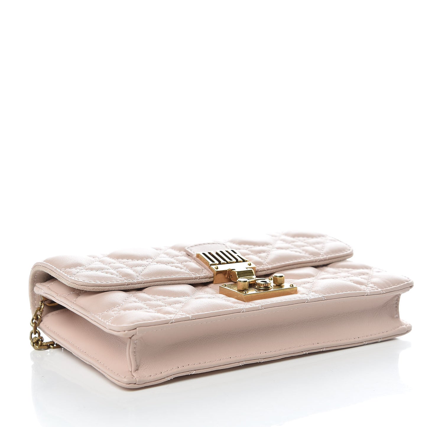 Lambskin Cannage Dioraddict Wallet On Chain Clutch Rose Poudre