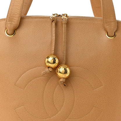 Chanel Caviar Large CC Shoulder Bag Beige 7 of 11