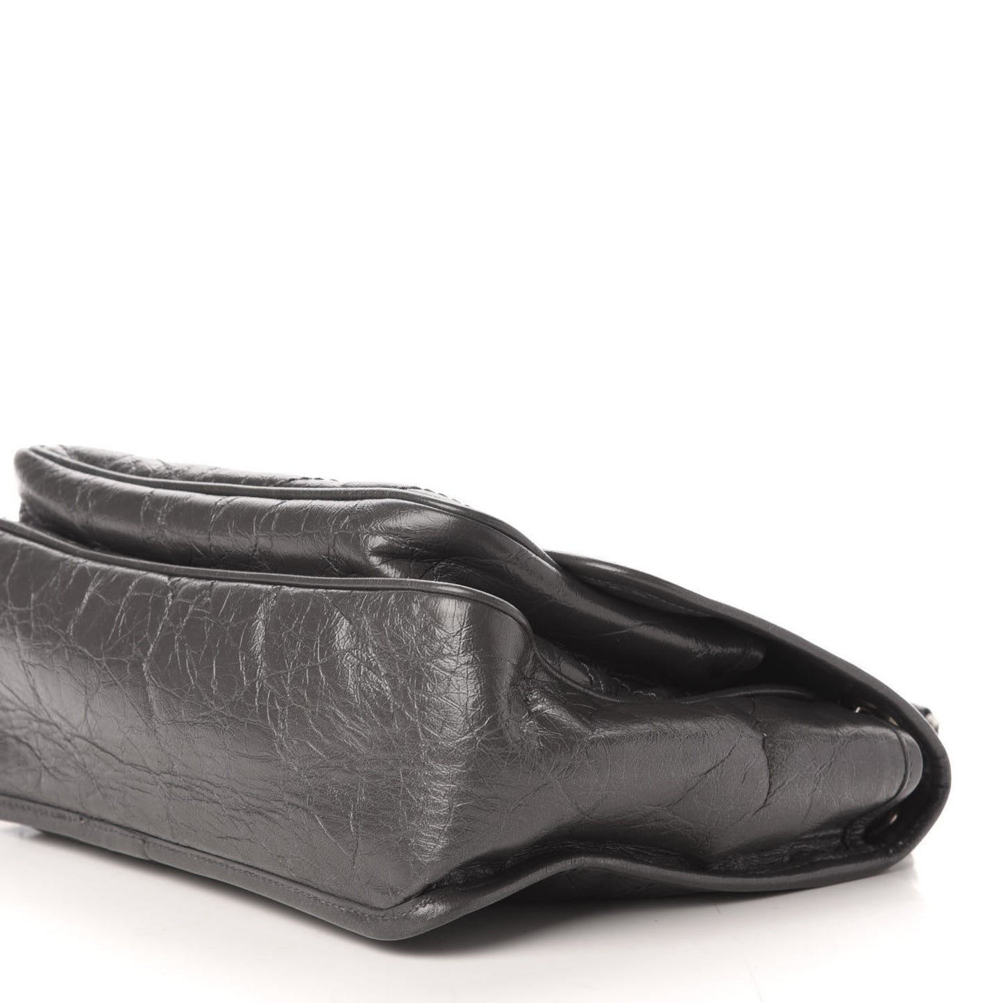 Crinkled Calfskin Matelasse Monogram Medium Niki Chain Satchel Storm