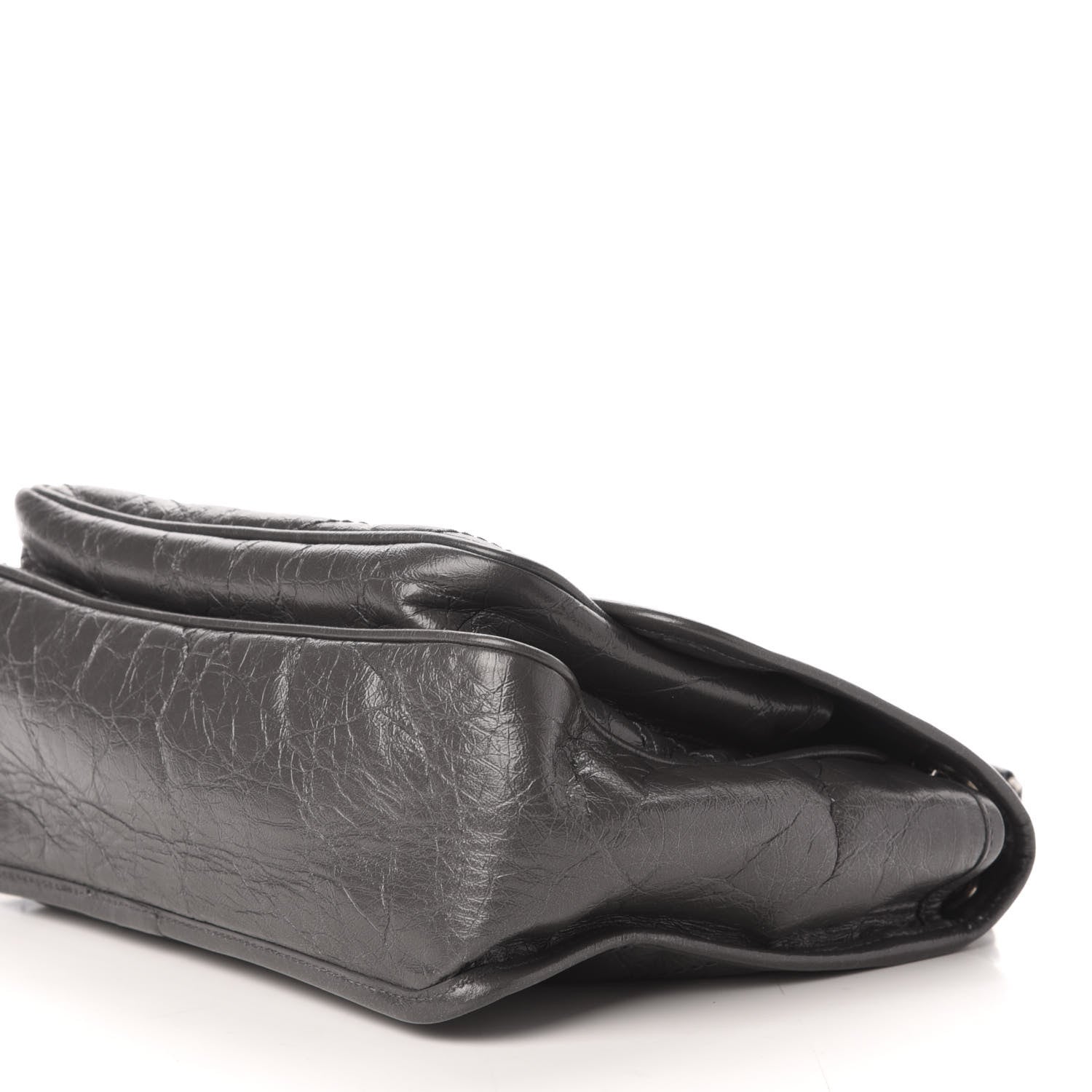 Saint Laurent Crinkled Calfskin Matelasse Monogram Medium Niki Chain Satchel Storm 7 of 14