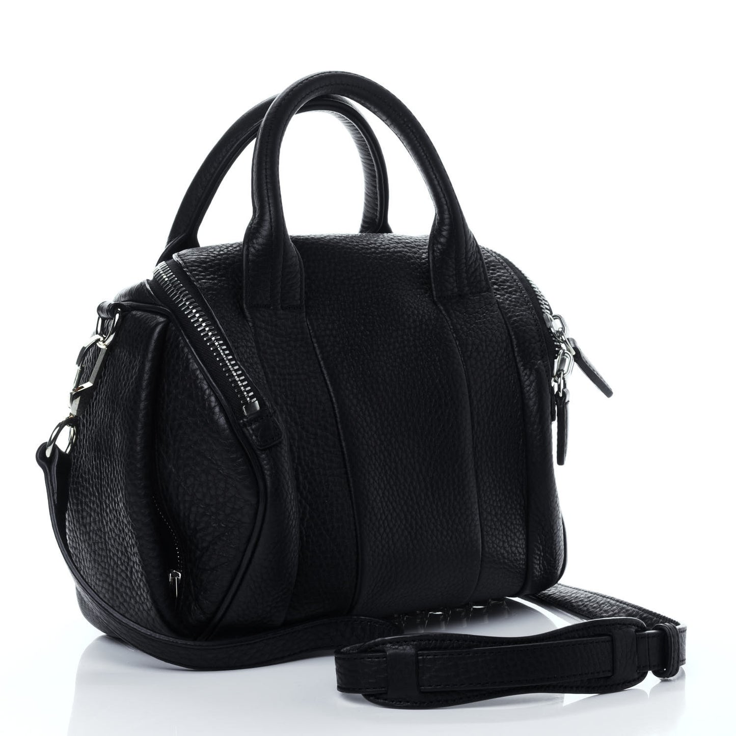 Pebbled Lambskin Rockie Black Silver Hardware