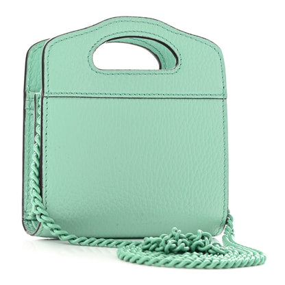 Gucci Dollar Calfskin Enamel Monochrome GG Marmont Top Handle Card Case Wallet Pepperlight Mint 3 of 9