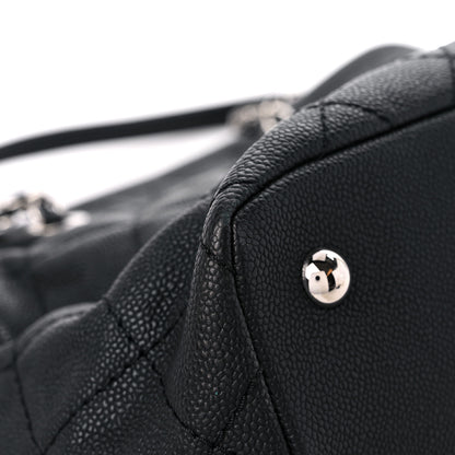 Chanel Grained Calfskin Quilted Small Daily Shopping Tote Black 11 of 13