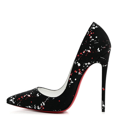 Christian Louboutin Toile So Kate 120 Splash Pumps 39 Black Red White 1 of 7