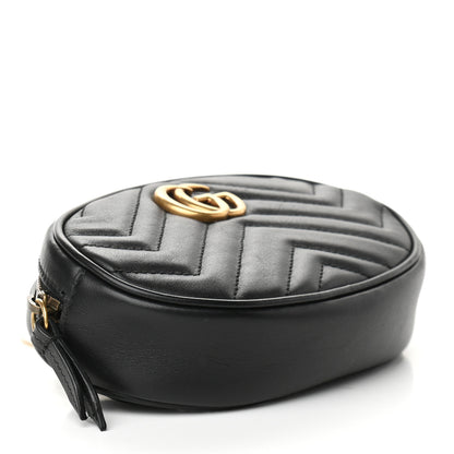 Gucci Calfskin Matelasse GG Marmont Belt Bag 85 34 Black 4 of 9