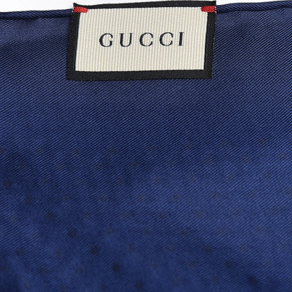 Gucci X SEGA Silk Twill GUCCY Stars Square Scarf Sapphire 4 of 4