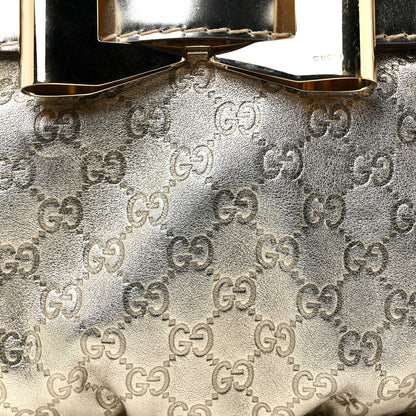 Gucci Metallic Guccissima Queen Bow Hobo Platinum 7 of 14