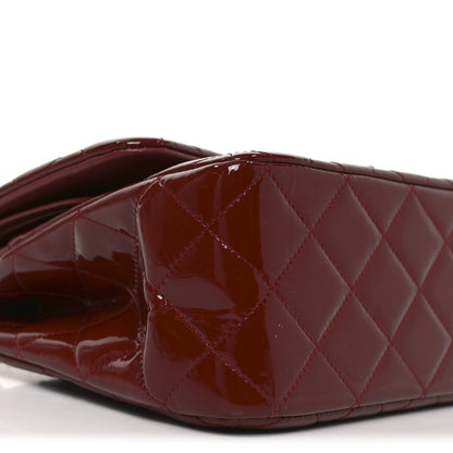 Chanel Patent Quilted Jumbo Double Flap Dark Red 9 of 10