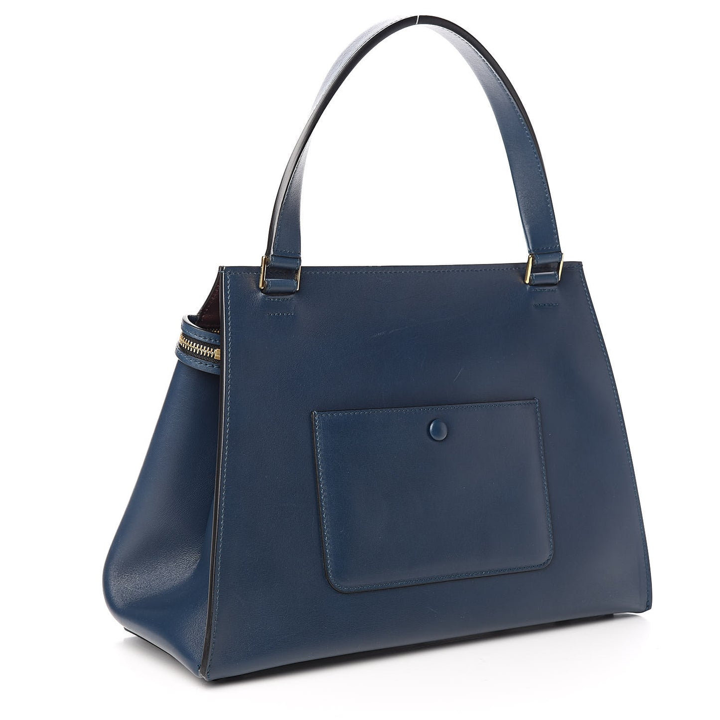 Smooth Calfskin Medium Edge Shoulder Bag Deepsea