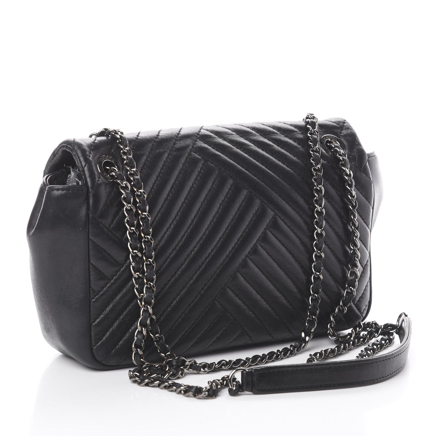 Lambskin Small CC Crossing Flap Black