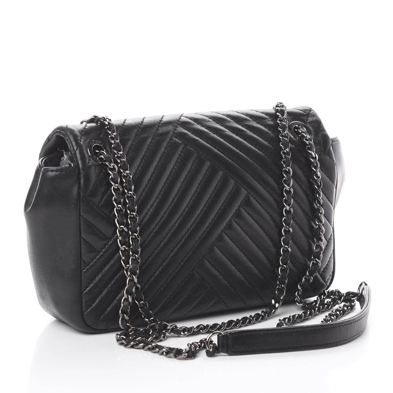 Chanel Lambskin Small CC Crossing Flap Black 2 of 12
