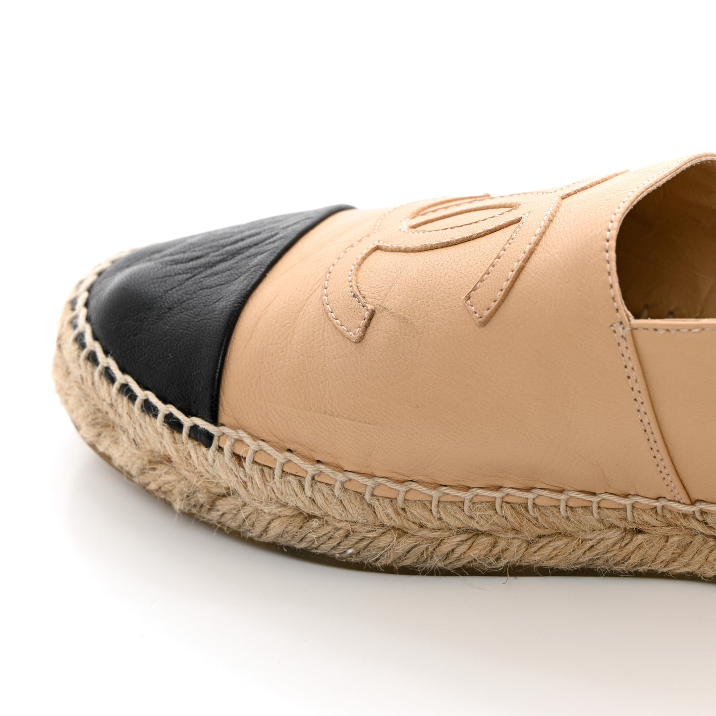 Lambskin CC Espadrilles 40 Beige Black