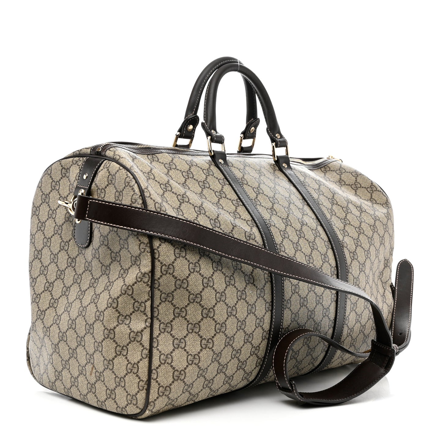 GG Plus Monogram Medium Carry On Duffle Bag Brown