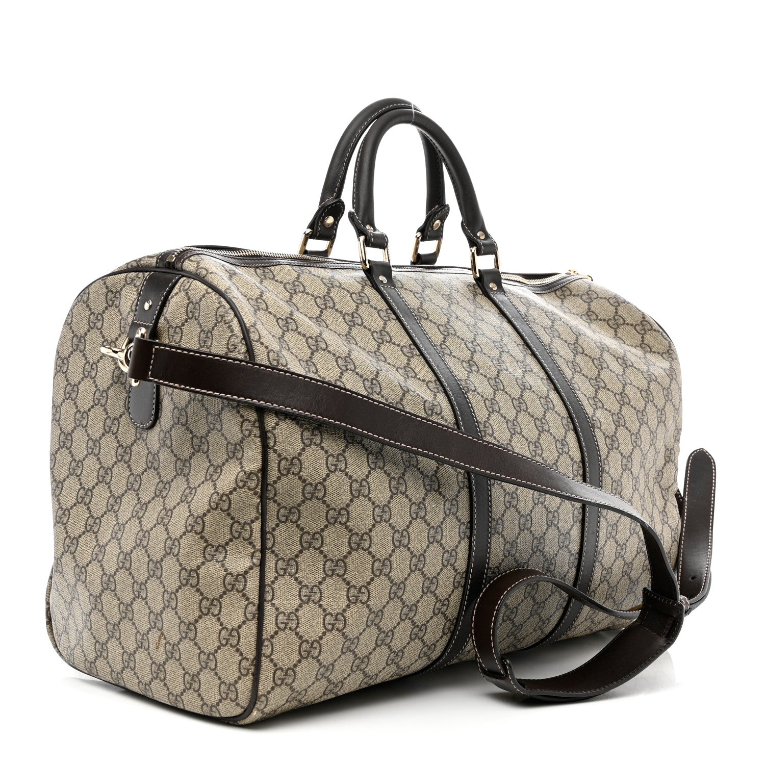Gucci GG Plus Monogram Medium Carry On Duffle Bag Brown 3 of 12