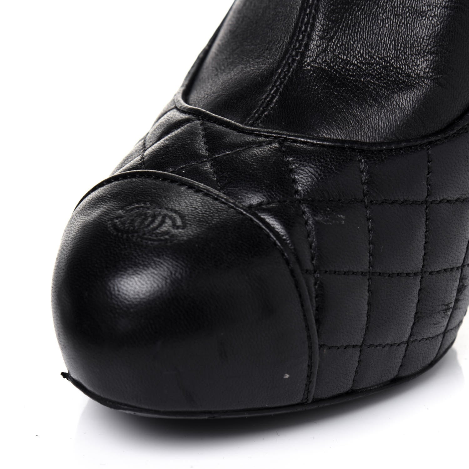 Chanel Lambskin Quilted CC Booties 39 Black 12 of 12