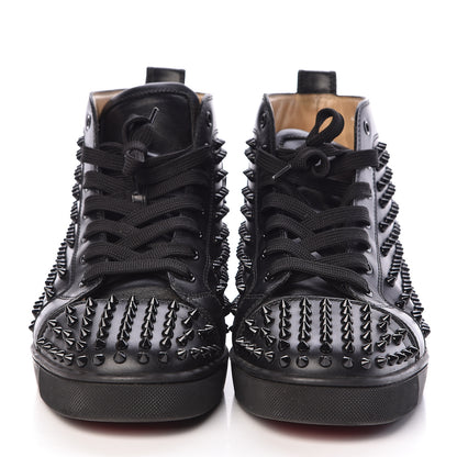 Christian Louboutin Calfskin Mens Louis Spikes Flat Sneakers 45 Black 2 of 13