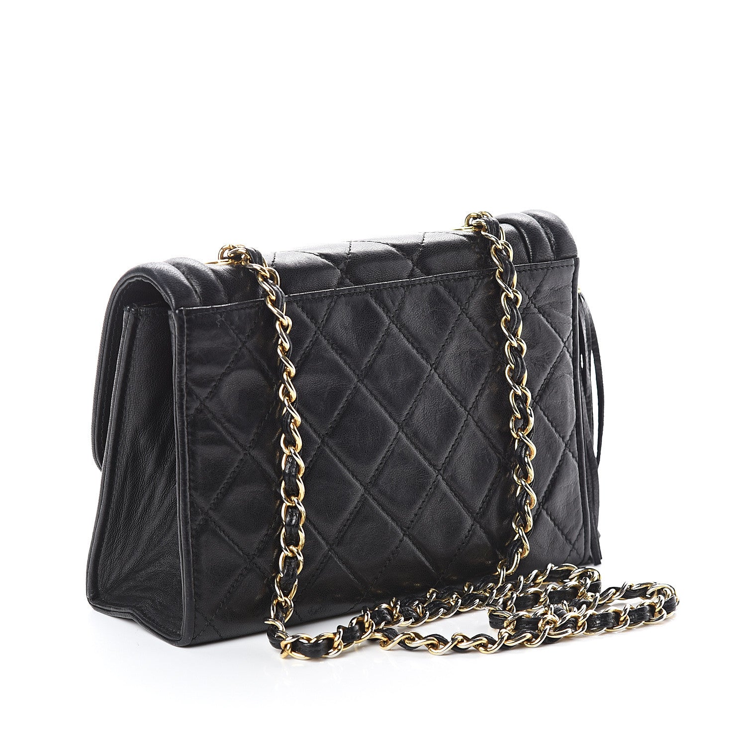Chanel Lambskin Quilted Tassel Camera Case Black 2 of 11