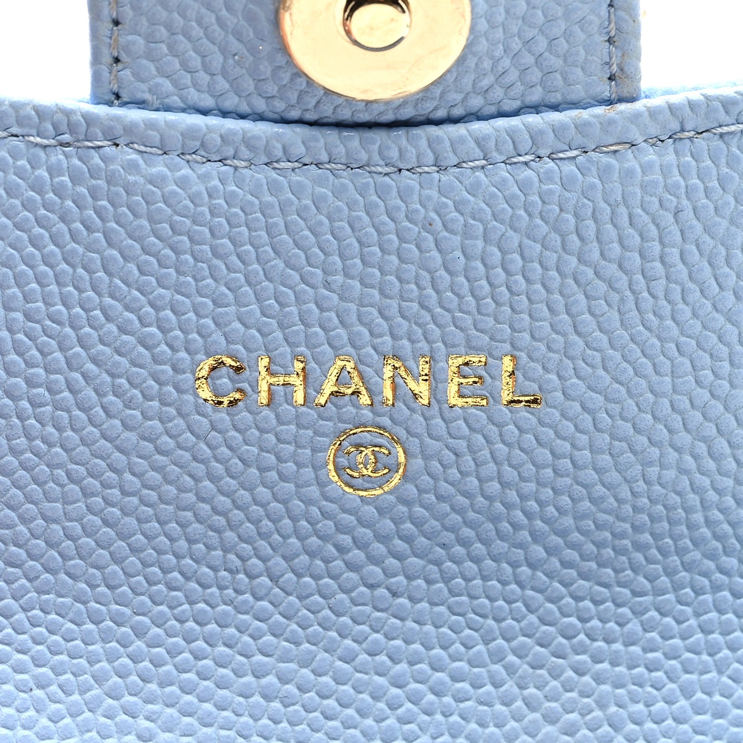 Caviar Quilted Mini Chain Belt Bag Light Blue