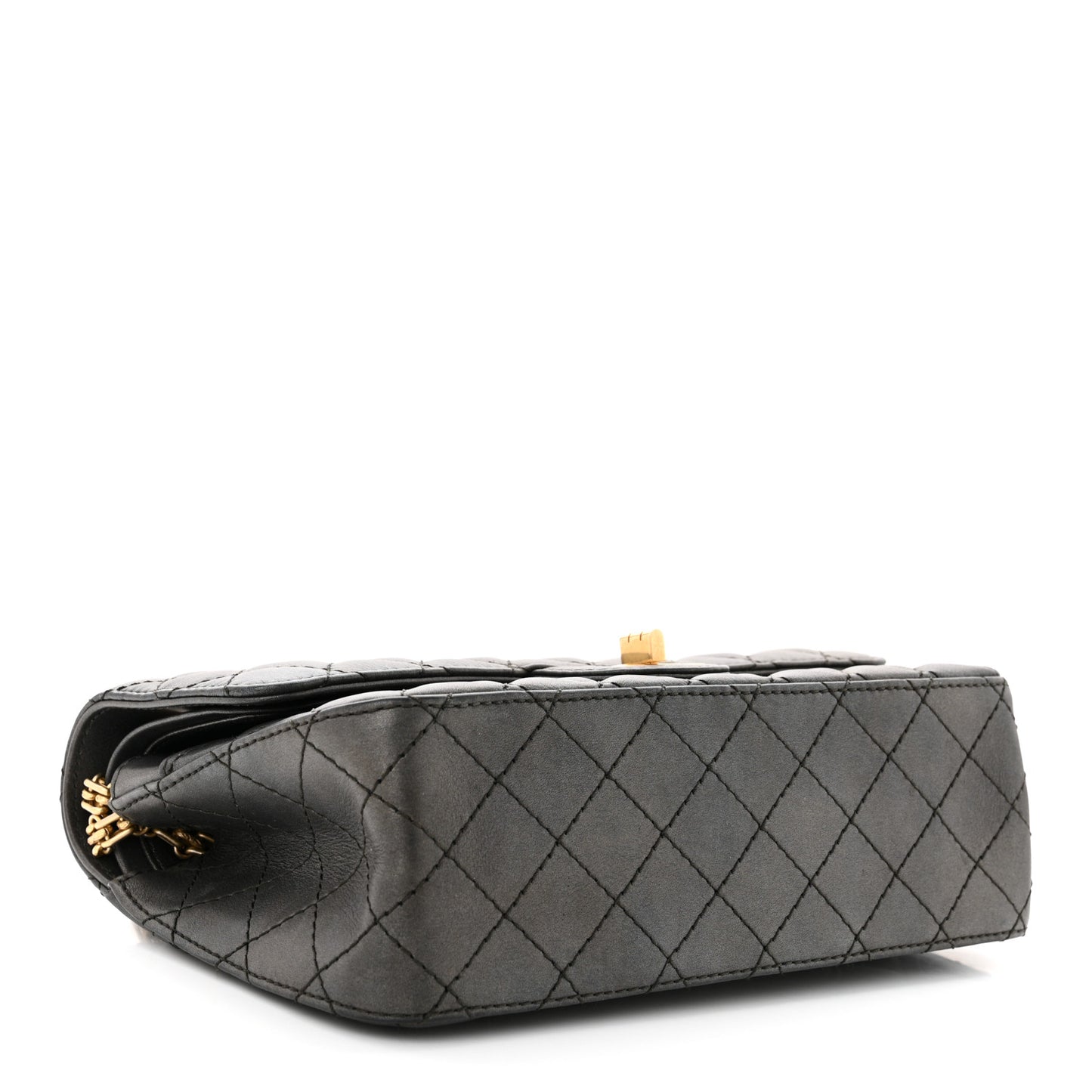 Metallic Calfskin Quilted 2.55 Reissue 225 Flap Charcoal
