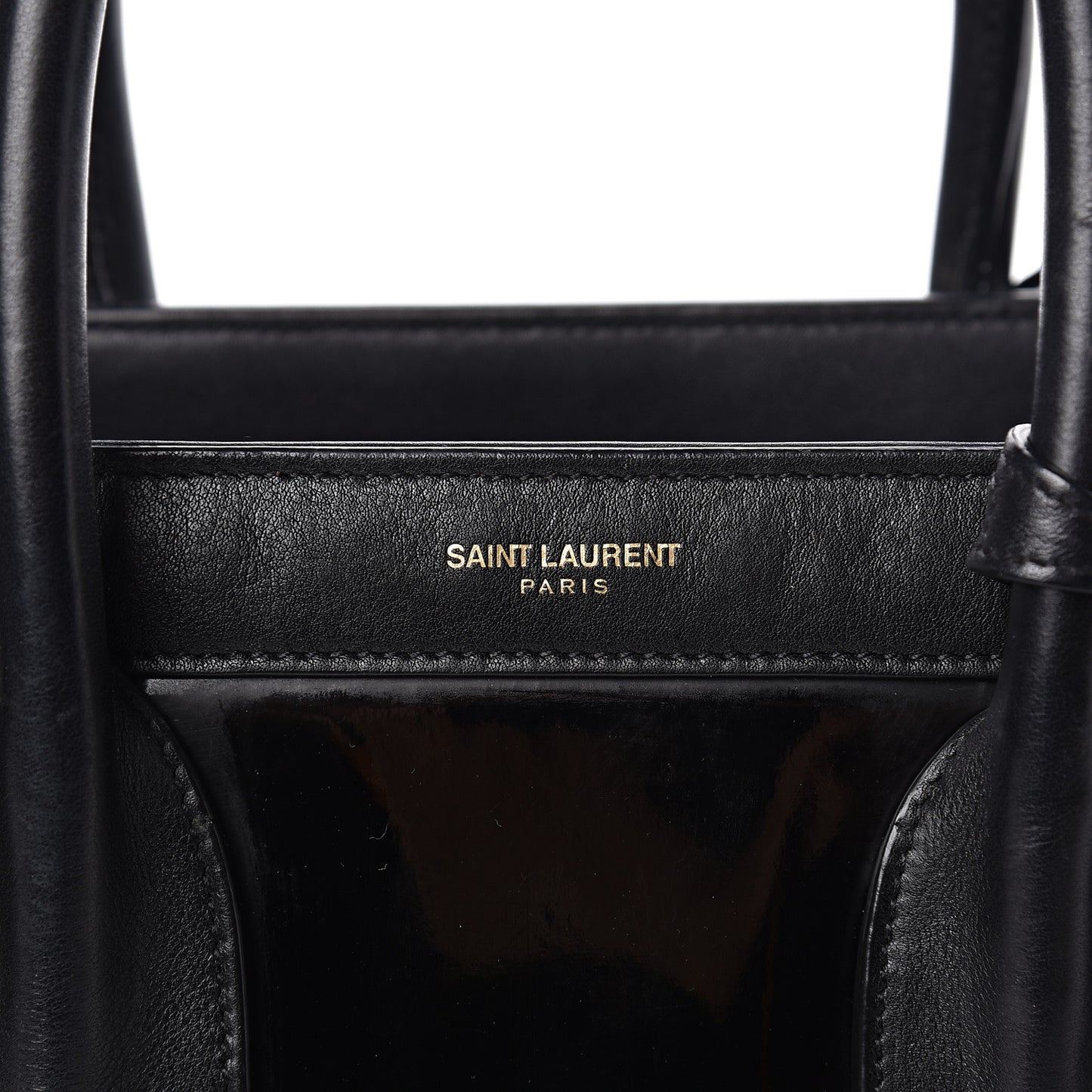 Patent Calfskin Small Sac de Jour Black