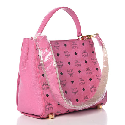 MCM Visetos Small Corina Shoulder Bag Pink 3 of 10