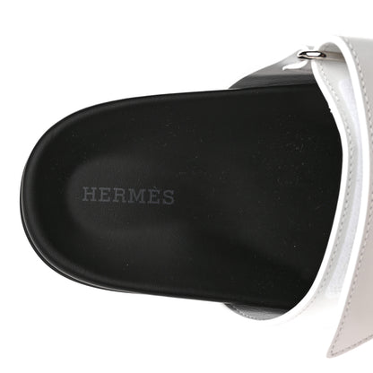 Hermes Calfskin Womens Chypre Sandals 36.5 White 7 of 9