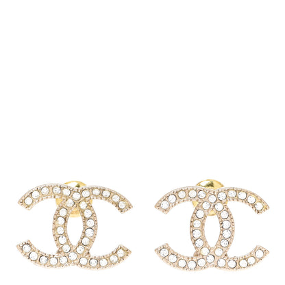 Chanel Crystal CC Earrings Gold 1 of 5