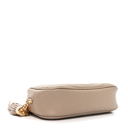 Saint Laurent Grain De Poudre Matelasse Monogram Mini Lou Camera Bag Dark Beige 4 of 11