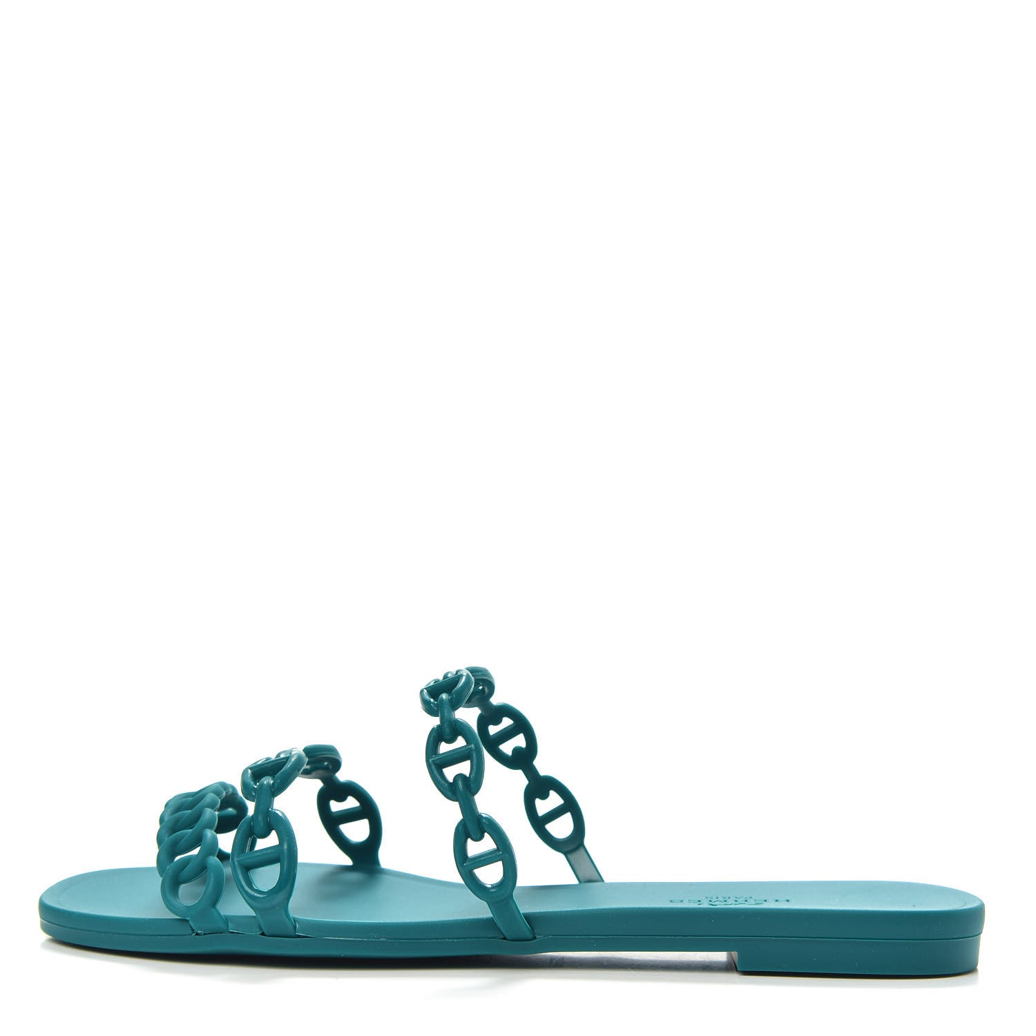 Hermes Rubber Chaine d'Ancre Rivage Sandals 36 Vert d'Ete 1 of 8