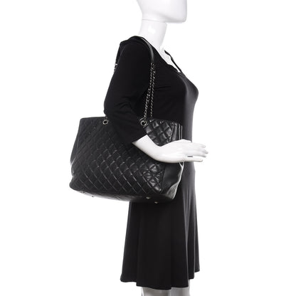 Chanel Calfskin Quilted Large CC Shopping Tote Black 3 of 16