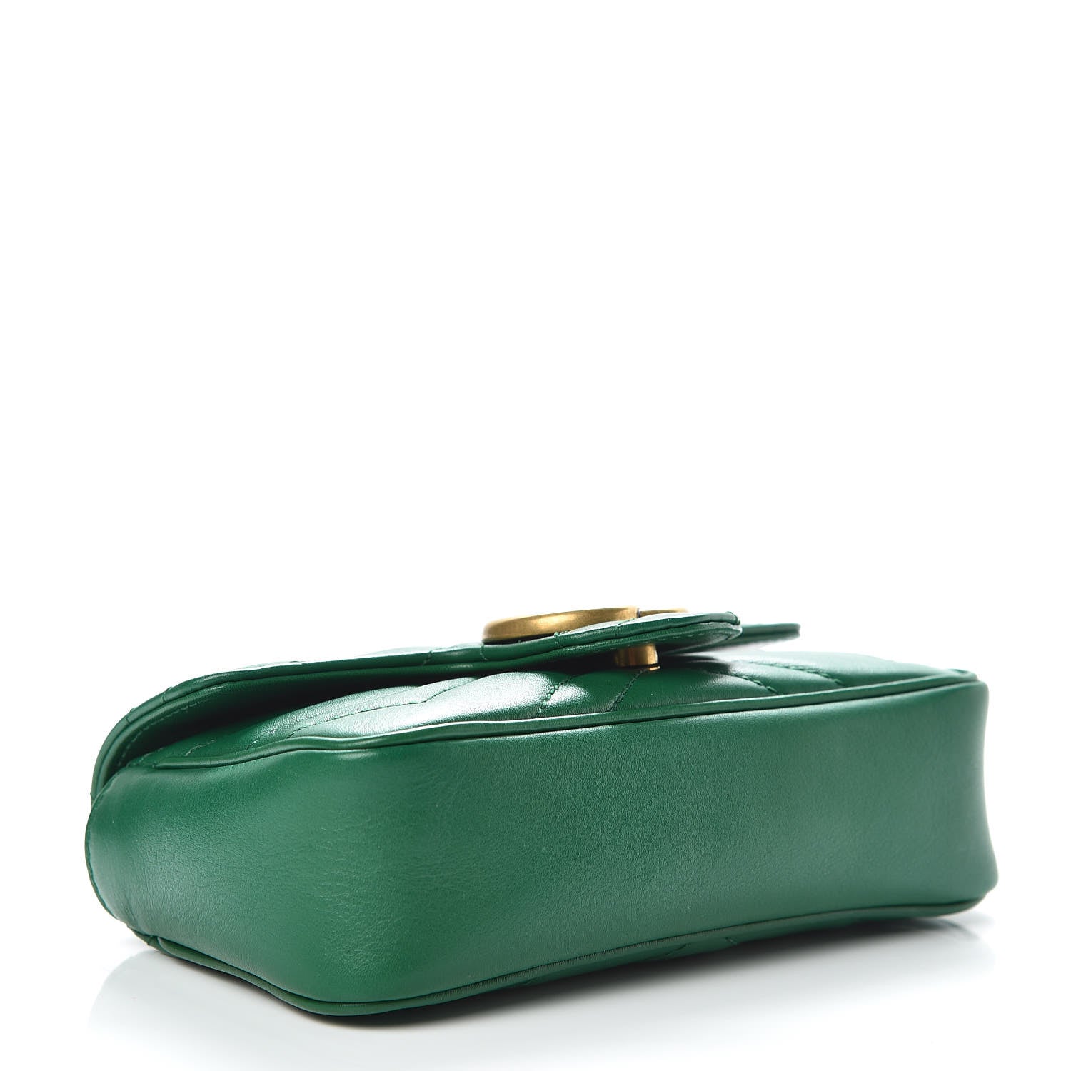 Gucci Calfskin Matelasse Super Mini GG Marmont Shoulder Bag Emerald Green 4 of 13