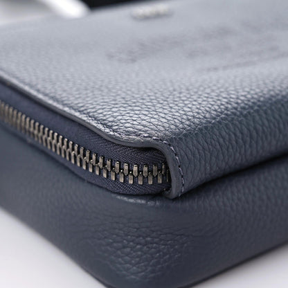 Christian Dior Grained Calfskin Double Zip Crossbody Pouch Blue 5 of 20