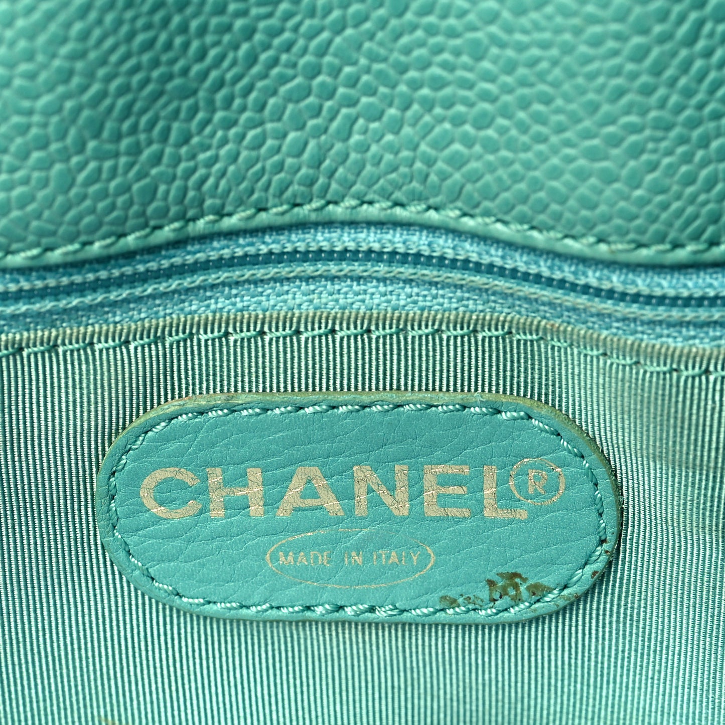 Caviar CC Large Shoulder Bag Green
