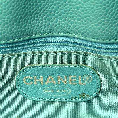 Chanel Caviar CC Large Shoulder Bag Green 6 of 16