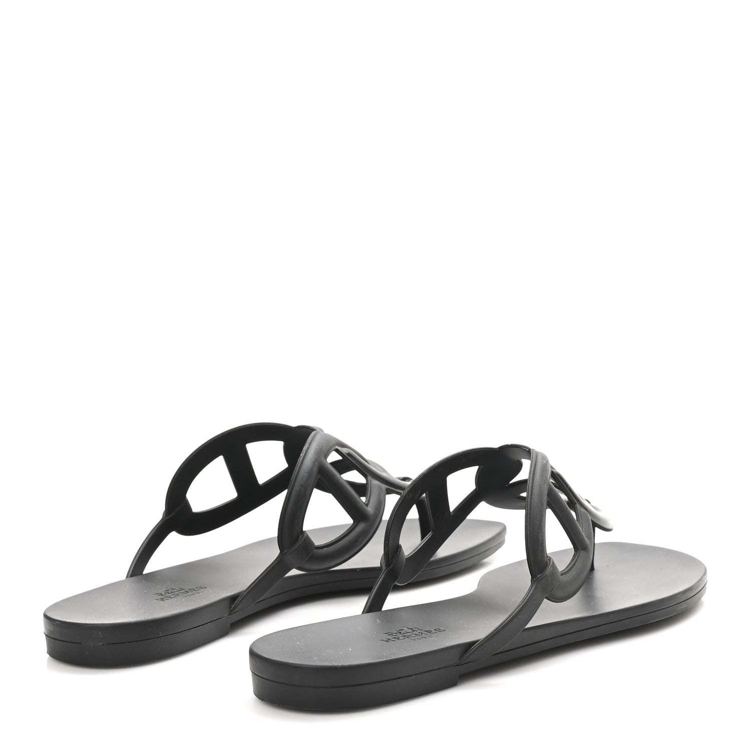 Hermes Rubber Womens Egerie Sandals 40 Black 5 of 10