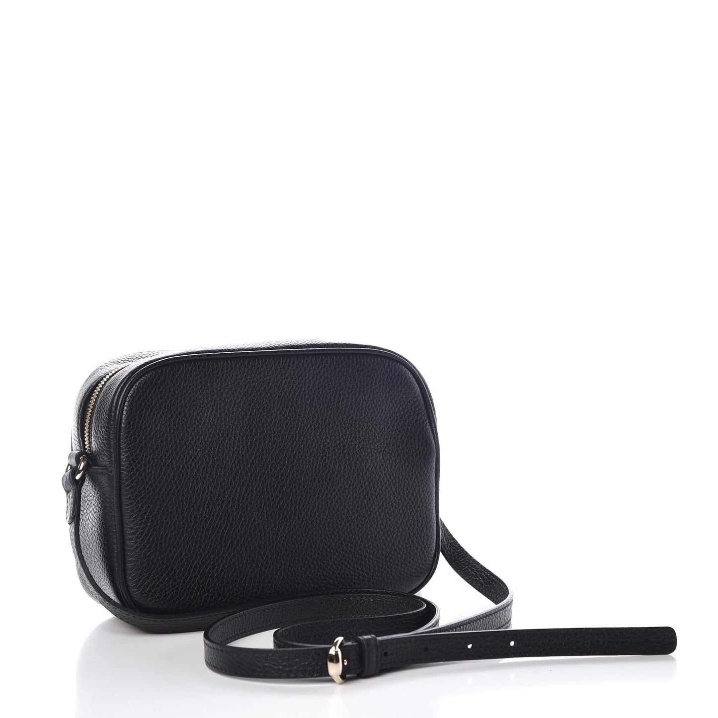 Pebbled Calfskin Small Soho Disco Bag Black