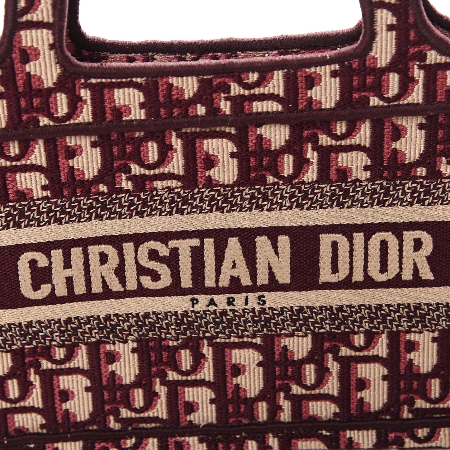 Oblique Mini Book Tote Burgundy Multicolor